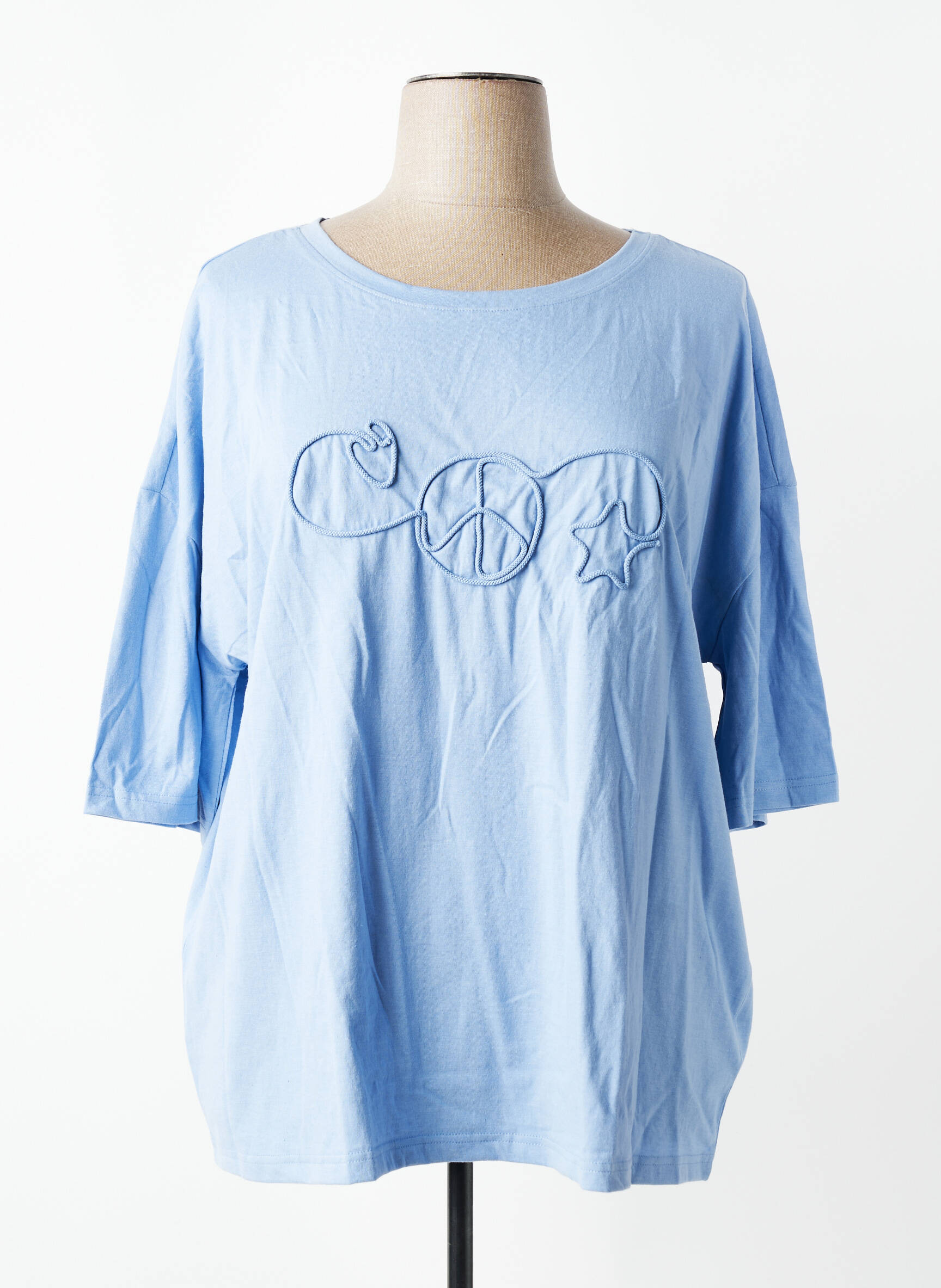 Tricou mâneci 3/4 mâneci 3/4 albastru SHEEGO femeie
