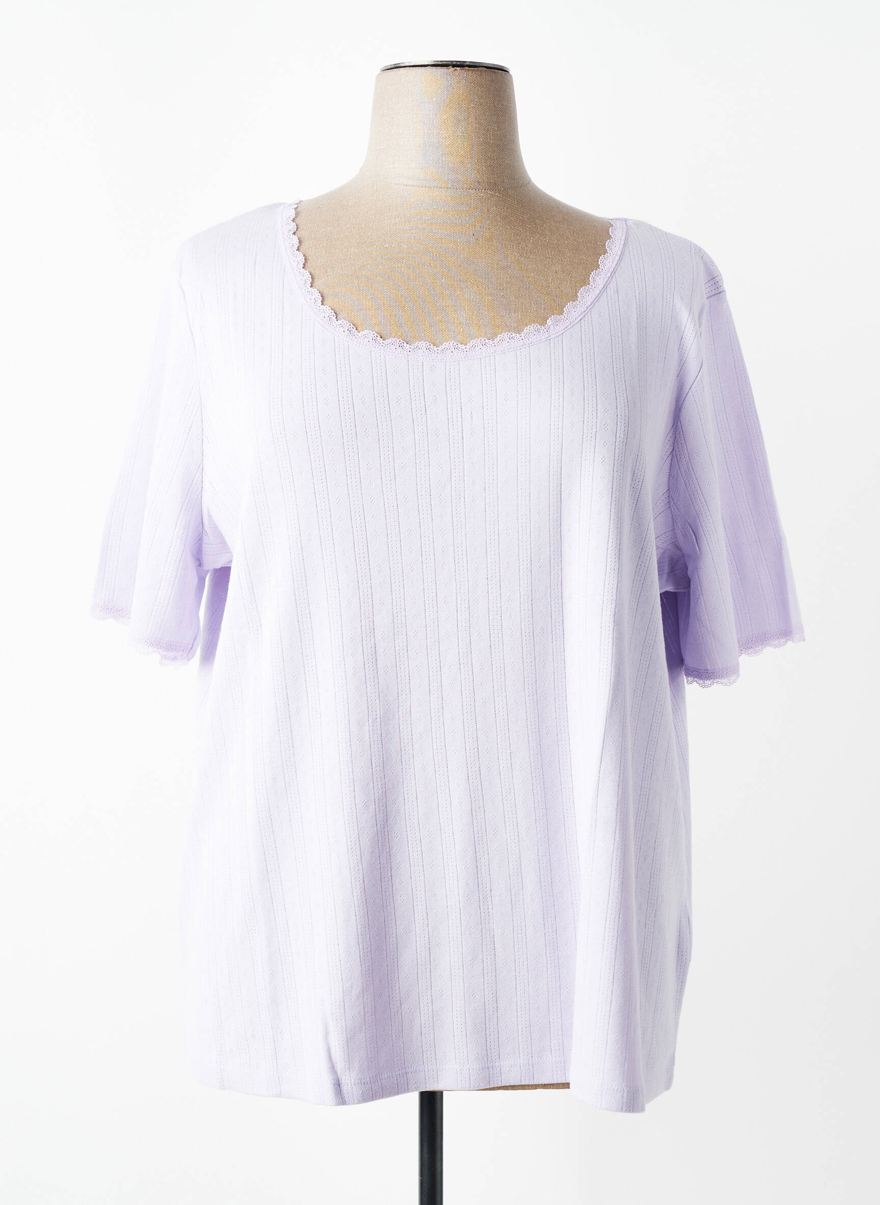 Tricou elasticitate mâneci scurte violet SHEEGO femeie