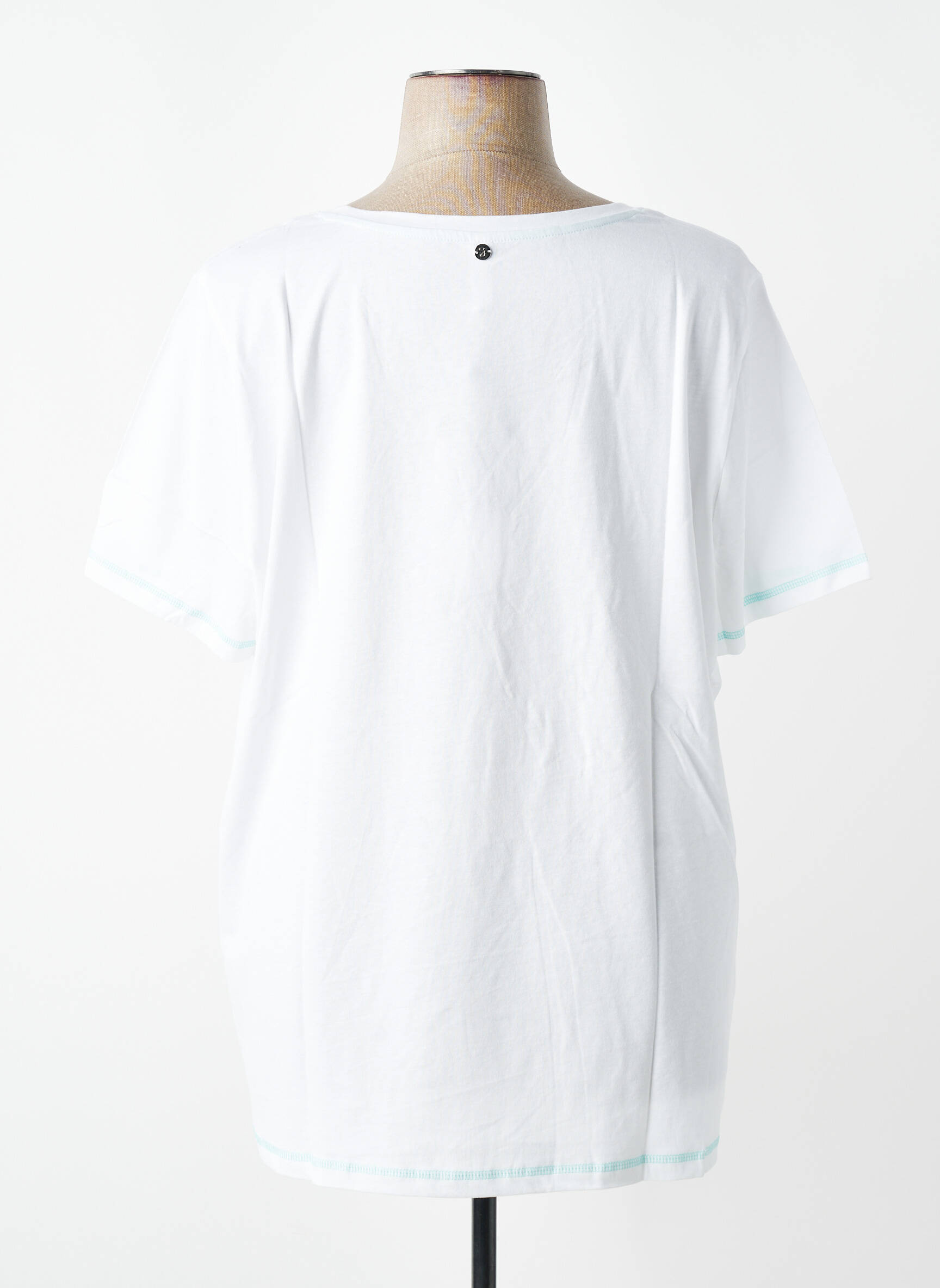 Tricou serigrafie flockată mâneci scurte alb SHEEGO femeie