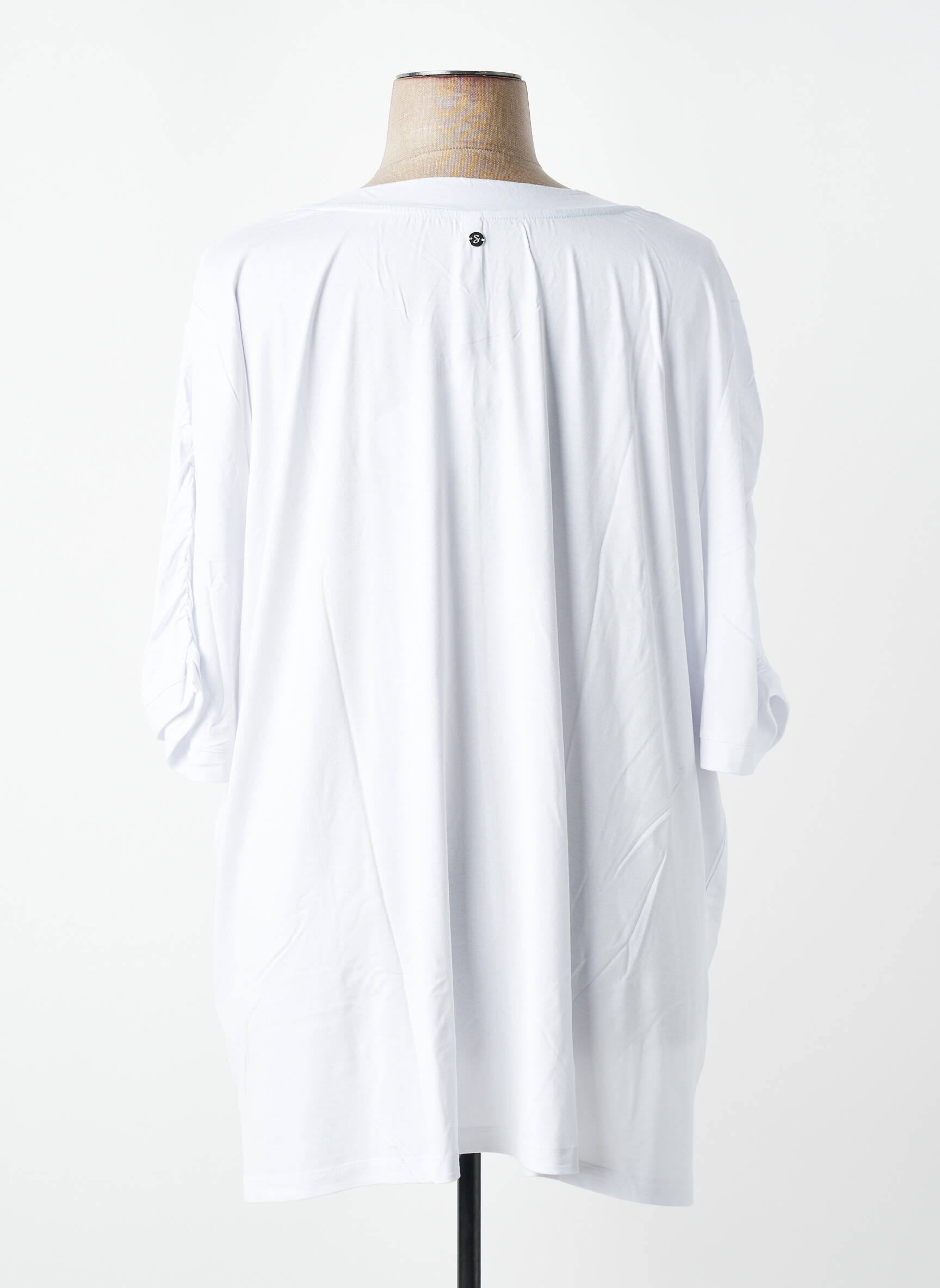 Tricou croială dreaptă mâneci scurte alb SHEEGO femeie