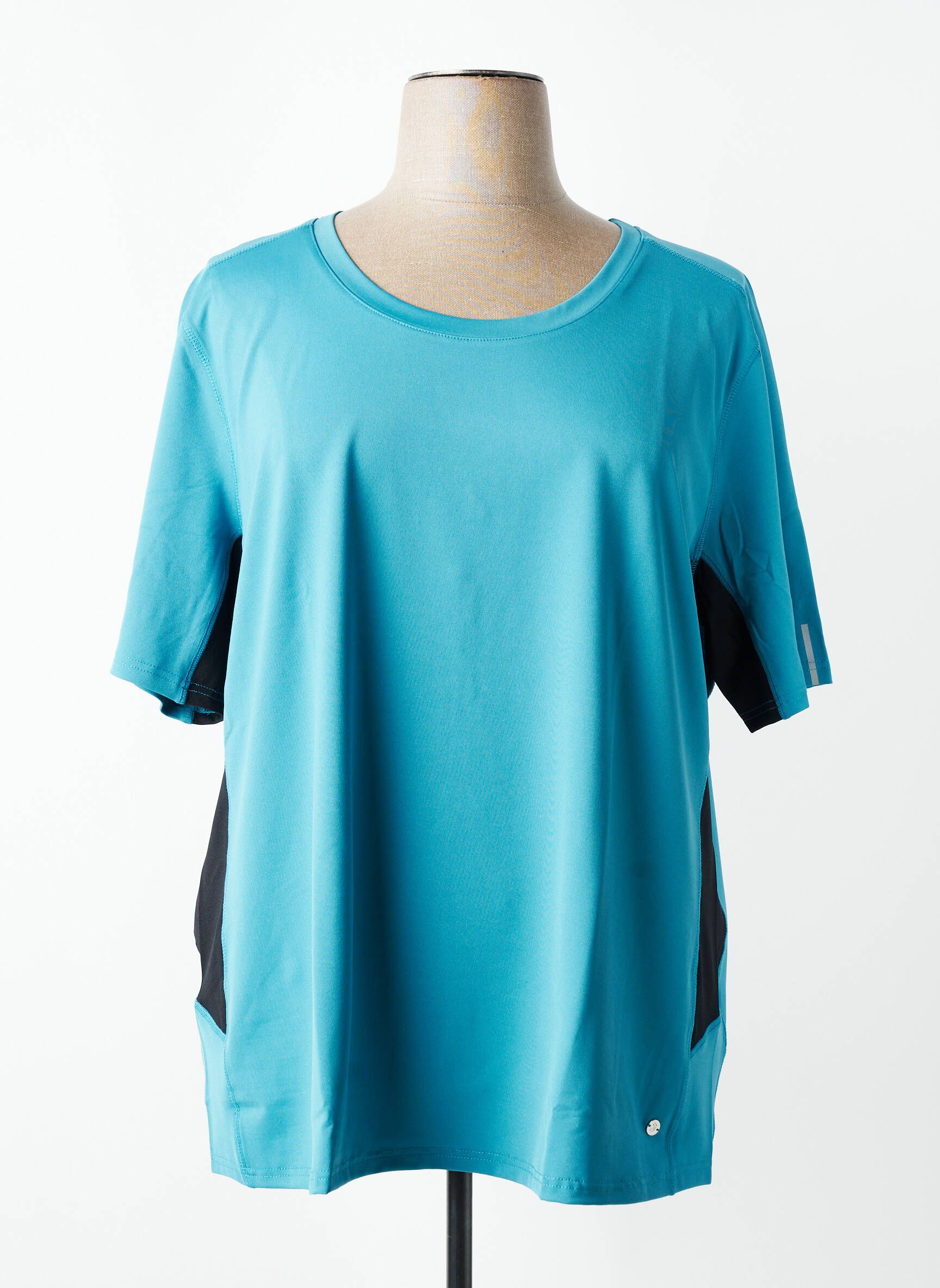 Tricou croială dreaptă mâneci scurte albastru SHEEGO femeie