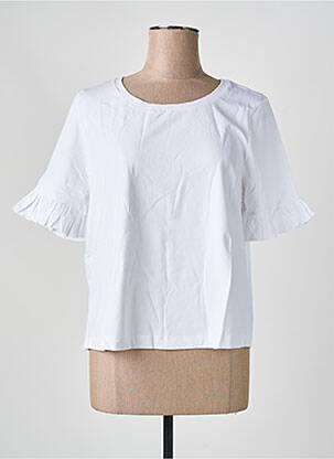 Tricou croială dreaptă mâneci scurte alb SHEEGO femeie