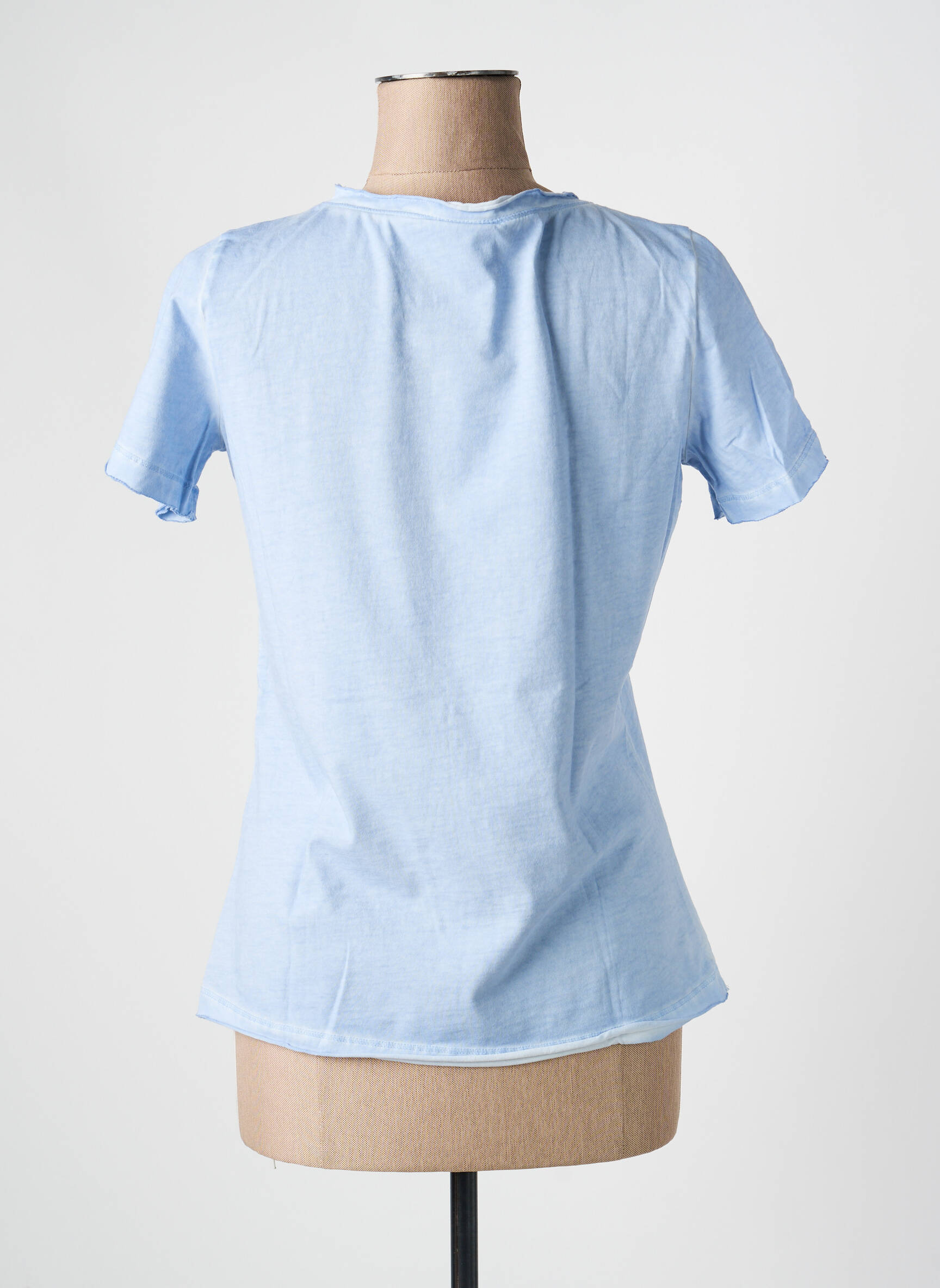 Tricou serigrafie cu strasuri mâneci scurte albastru HEINE femeie
