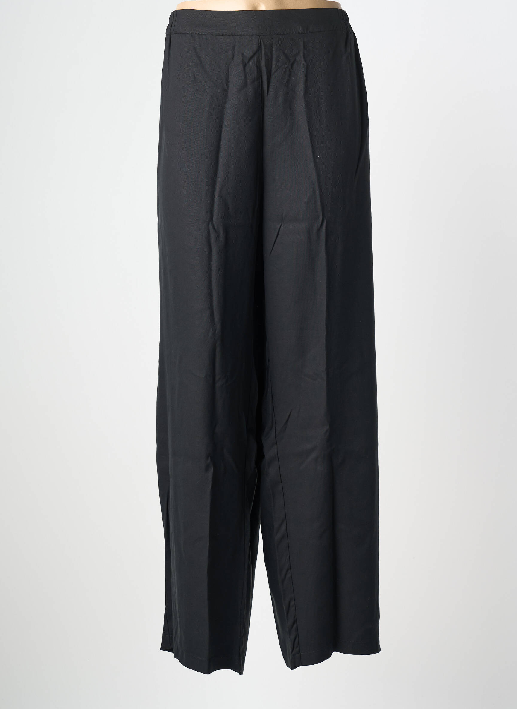 Pantalon drept țesătură poplin mărime normală negru SHEEGO femeie