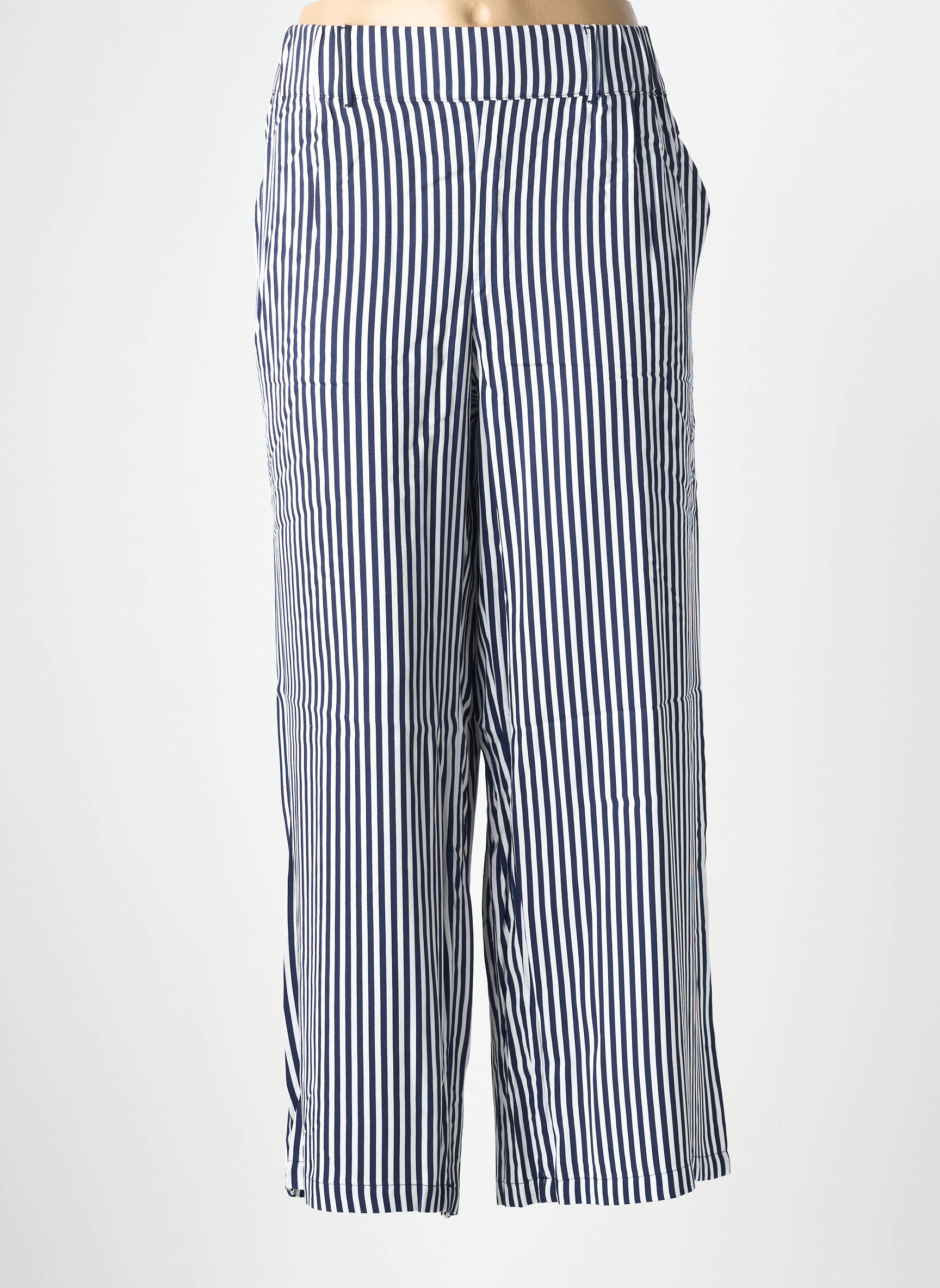 Pantalon drept țesătură poplin talie înaltă albastru SHEEGO femeie
