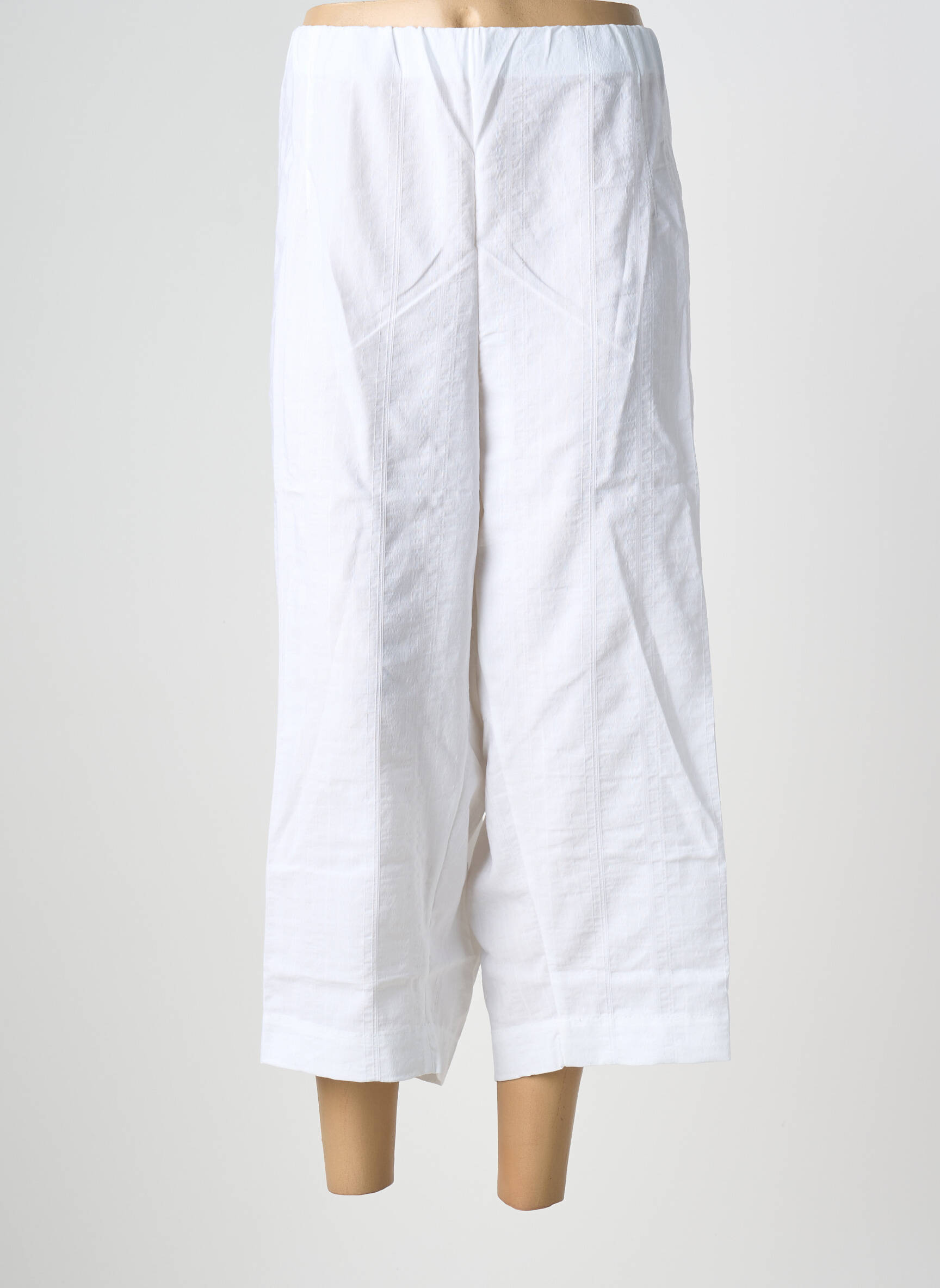 Pantalon trei sferturi talie înaltă talie înaltă alb KJBRAND femeie