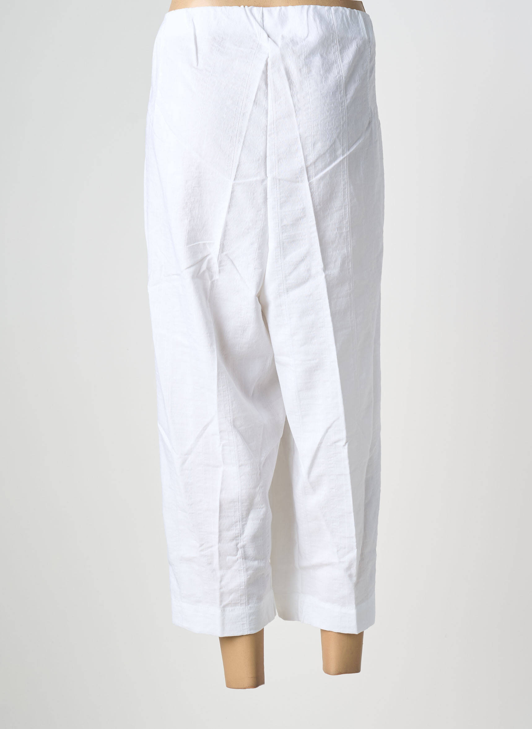 Pantalon trei sferturi talie înaltă talie înaltă alb KJBRAND femeie