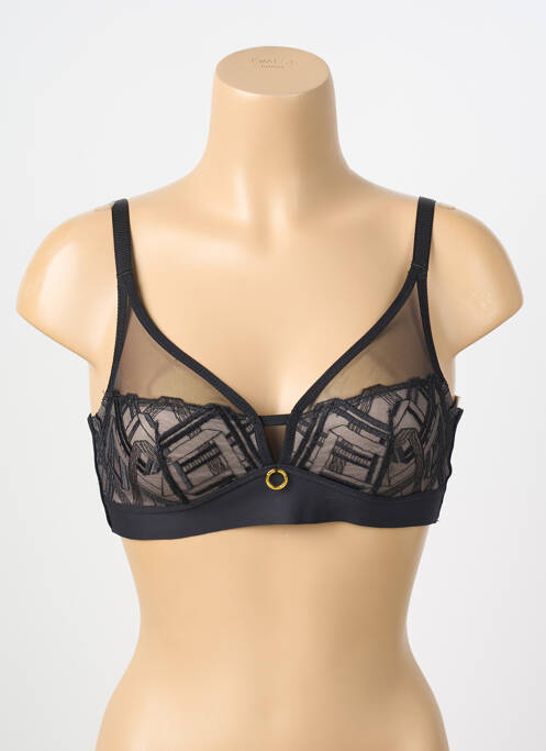 Sutien fără armatură sutien cupe întregi cu decolteu înalt negru CHANTELLE femme