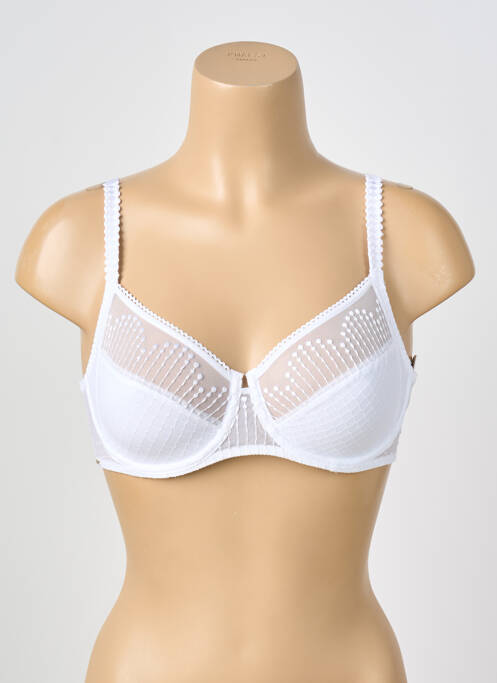 Sutien ușoară și transparentă sutien cupe întregi cu decolteu înalt alb CHANTELLE femme