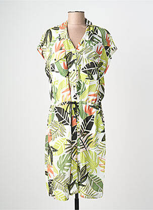 Rochie midi imprimeu fantezie mâneci scurte verde MERI & ESCA femeie