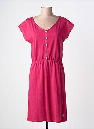Rochie midi mâneci scurte mâneci scurte roz KATMAI femme