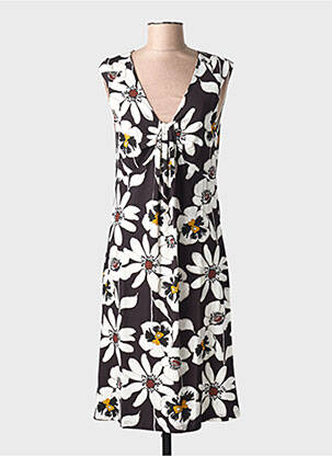 Rochie midi imprimeu floral fără mâneci negru TELMAIL femeie