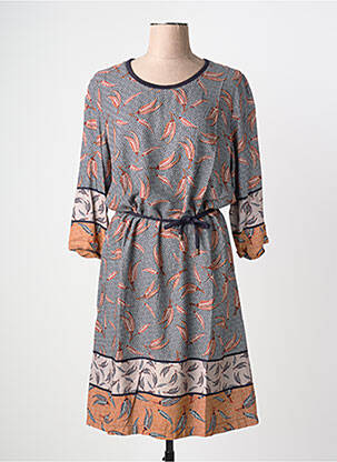 Rochie midi croială fluidă mâneci lungi albastru GRIFFON femeie