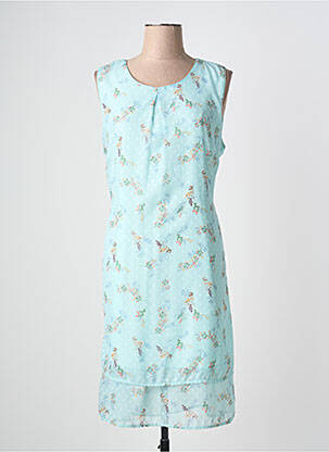 Rochie midi imprimeu floral fără mâneci albastru GRIFFON femeie
