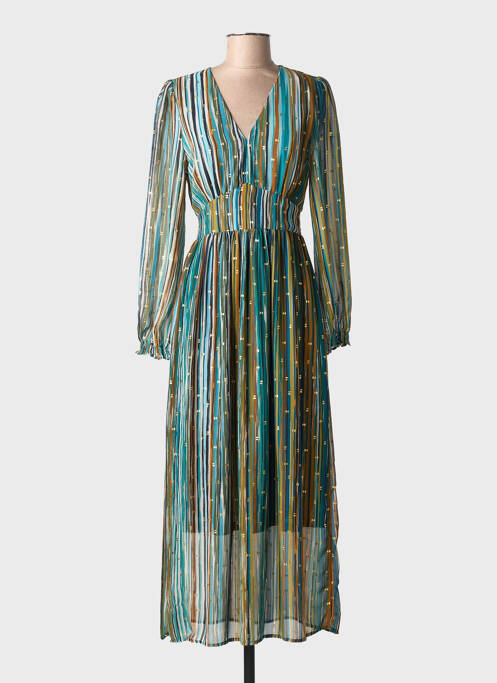 Rochie lungă mâneci lungi mâneci lungi albastru IKOONE&BIANKA femme