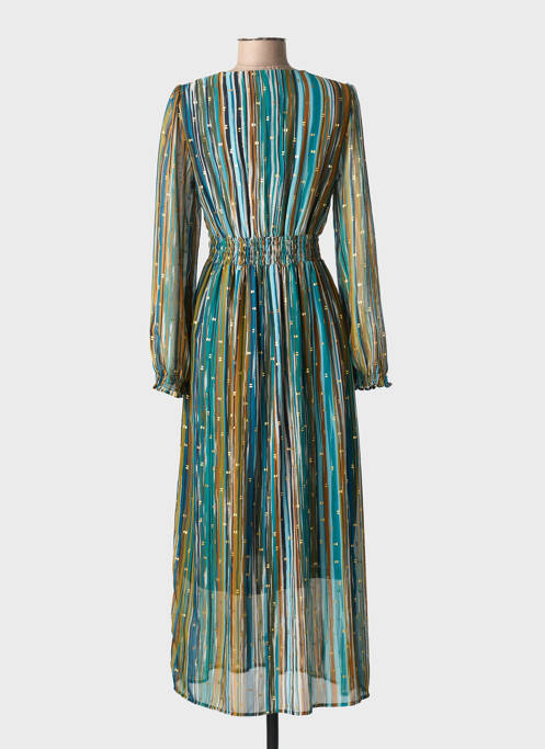 Rochie lungă mâneci lungi mâneci lungi albastru IKOONE&BIANKA femme