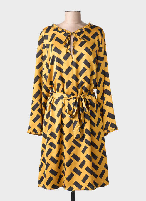 Rochie midi croială fluidă mâneci lungi galben NOOGAT femme