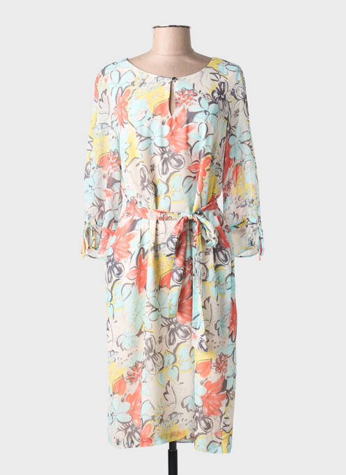 Rochie midi imprimeu fantezie mâneci lungi albastru REVER MILE femme