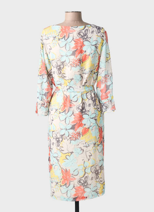 Rochie midi imprimeu fantezie mâneci lungi albastru REVER MILE femme