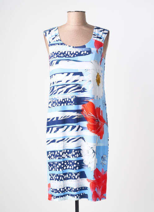 Rochie midi imprimeu fantezie fără mâneci albastru TELMAIL femme