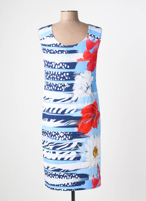 Rochie midi imprimeu fantezie fără mâneci albastru TELMAIL femme