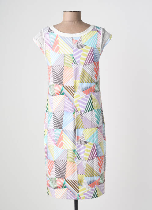 Rochie midi imprimeu fantezie mâneci scurte alb TELMAIL femme