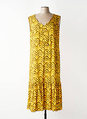 Rochie midi croială evazată fără mâneci galben TELMAIL femme