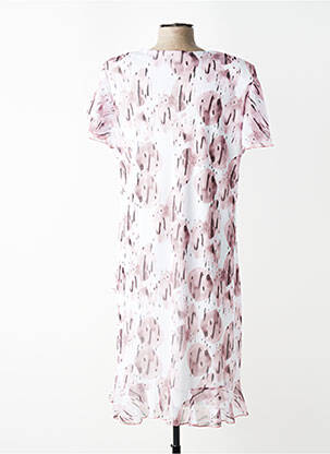 Rochie midi imprimeu fantezie mâneci scurte roz VALMODE femeie