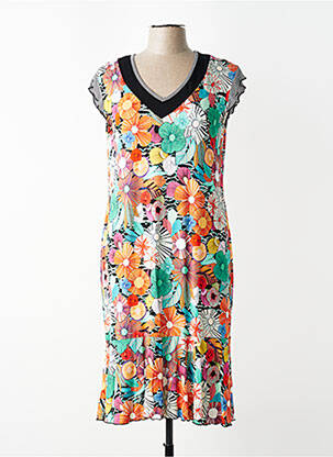 Rochie midi imprimeu floral fără mâneci portocaliu TELMAIL femeie