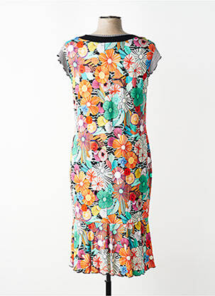 Rochie midi imprimeu floral fără mâneci portocaliu TELMAIL femeie