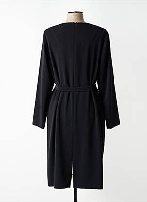 Rochie midi țesătură crep mâneci lungi negru JEAN DELFIN femeie