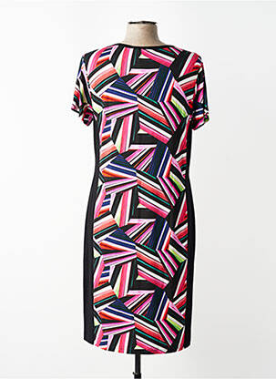 Rochie midi imprimeu fantezie mâneci scurte negru TELMAIL femeie