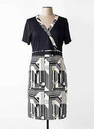 Rochie midi țesătură crep mâneci scurte negru JEAN DELFIN femme