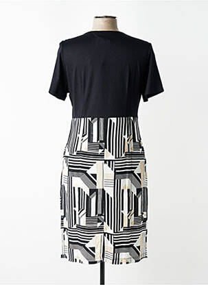 Rochie midi țesătură crep mâneci scurte negru JEAN DELFIN femeie