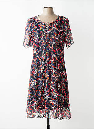 Rochie midi croială fluidă mâneci scurte albastru PLURIELLES femeie