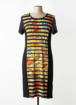 Rochie midi mâneci scurte mâneci scurte negru TELMAIL femeie