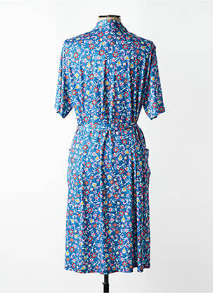 Rochie midi imprimeu floral mâneci scurte albastru FRANCE RIVOIRE femeie