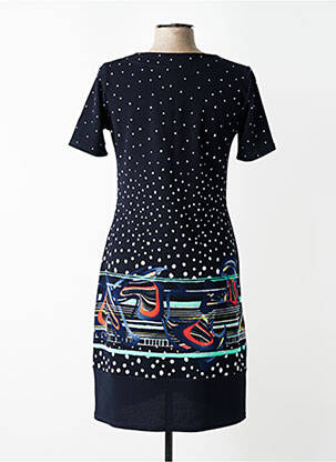 Rochie midi țesătură crep mâneci scurte albastru GEVANA femeie