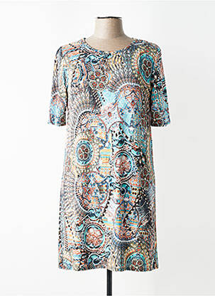 Rochie scurtă mâneci scurte mâneci scurte albastru GEVANA femeie