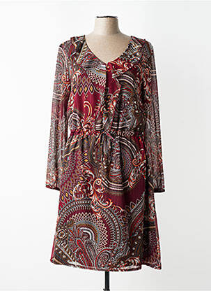 Rochie midi croială fluidă mâneci lungi roșu DIANE LAURY femeie