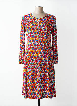 Rochie midi imprimeu fantezie mâneci lungi portocaliu GEVANA femeie
