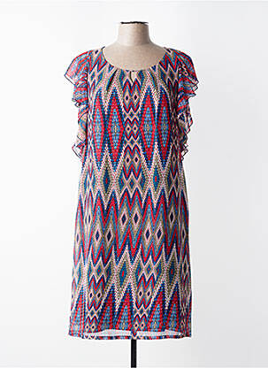 Rochie midi croială fluidă mâneci scurte albastru JEAN DELFIN femeie