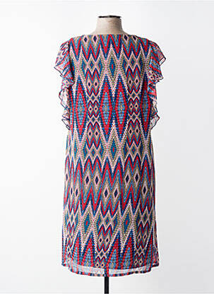 Rochie midi croială fluidă mâneci scurte albastru JEAN DELFIN femeie