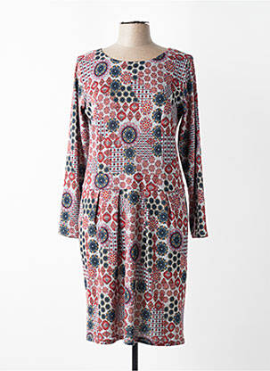 Rochie midi imprimeu floral mâneci lungi gri PLURIELLES femeie