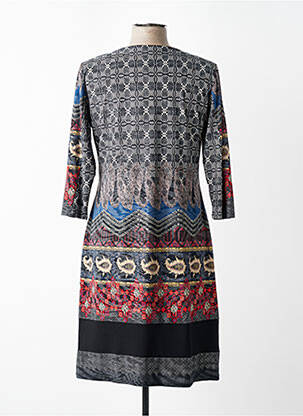 Rochie midi mâneci 3/4 mâneci 3/4 gri GEVANA femeie