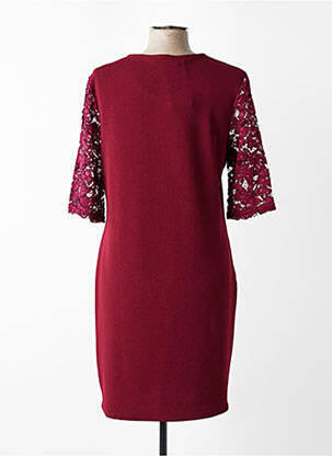 Rochie midi țesătură crep mâneci scurte roșu PLURIELLES femeie