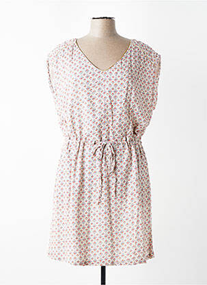 Rochie scurtă mâneci scurte mâneci scurte bej C'EST BEAU LA VIE femeie