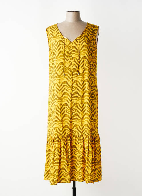 Rochie midi croială evazată fără mâneci galben TELMAIL femme