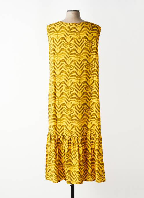 Rochie midi croială evazată fără mâneci galben TELMAIL femme