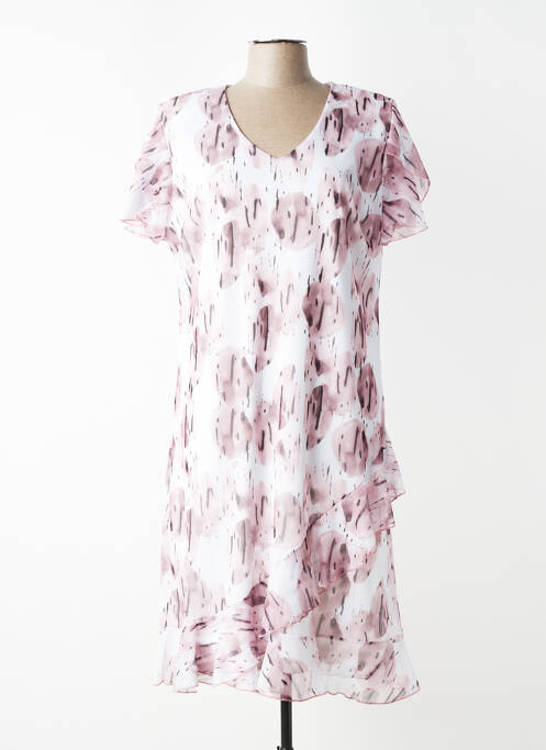 Rochie midi imprimeu fantezie mâneci scurte roz VALMODE femme